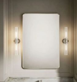 KOHLER
Essential 30 in. W x 45 in. H Rectangular Framed Wall Mount Bathroom Vanity Mirror in Brushed Nickel