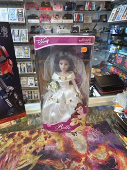 Rare Disney Princess Belle Wedding Porcelain Keepsake Doll The Brass Key NIB VTG