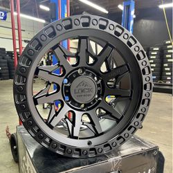 Lock Off-Road Lunatic Matte Black 17x9 6x139.7 Wheels in Stock For Sale Fits CHEVY GMC TACOMA TUNDRA