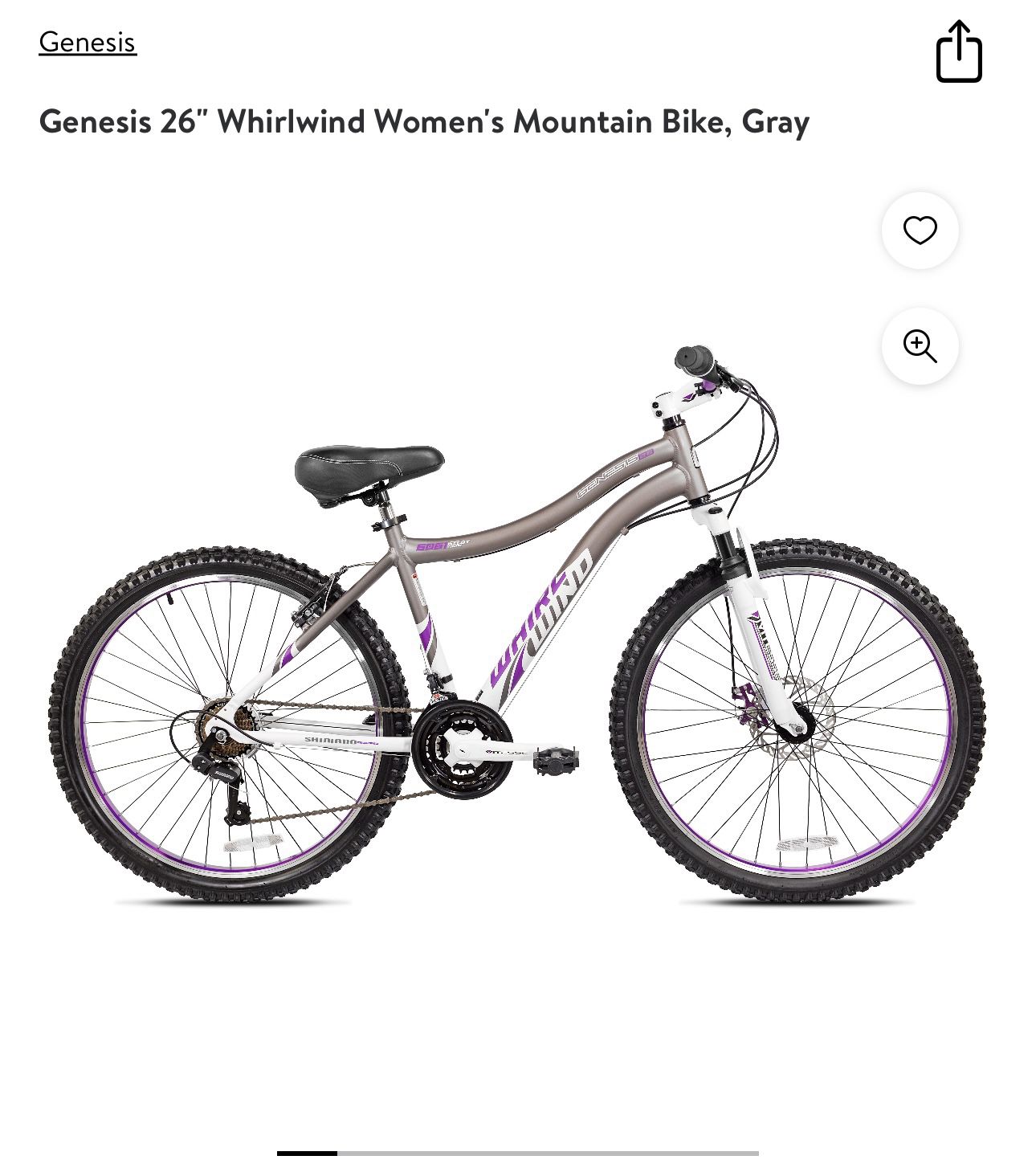Genesis 26" Whirlwind Women's Mountain Bike (Gray)
