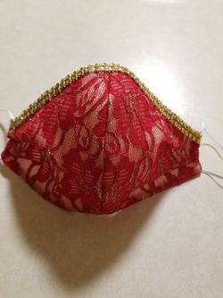 Custom Face Masks, Lace, Red