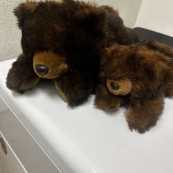 Mama And Baby Bear Plush Vintage