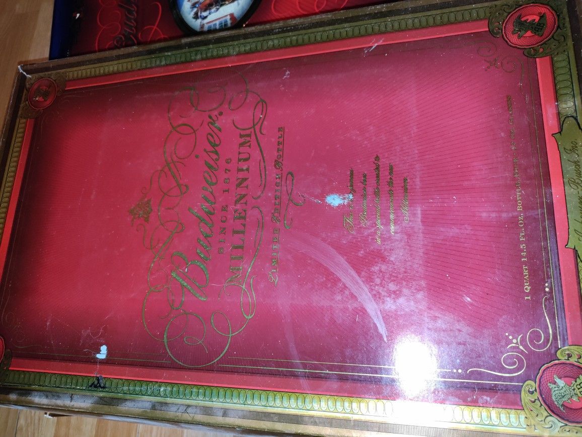Budweiser Millennium Limited Edition Bottle And Glasses