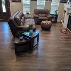 Couch, Love Seat And Coffee Tables Pair