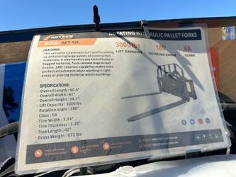 Brand new rotating hydraulic pallet forks