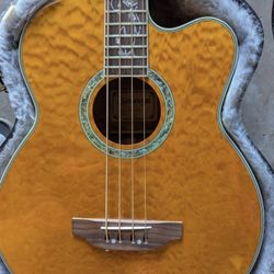 Acoustic Electric Bass Custom Inlay W/ Hard-shell Case