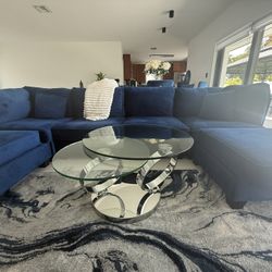 Elegant Glass Round Coffee Table 