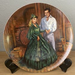 Scarlett's Green Dress Gone With Wind Collectors Plate.