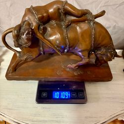 Vintage Red Bronze of Nude Europa on Bull