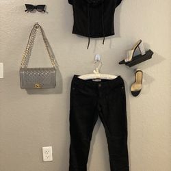 Lace-Up Crop Top | Black Skinny Jeans