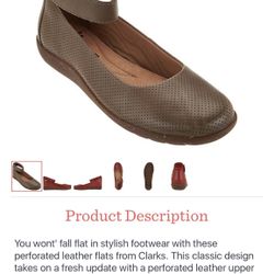 Women’s Clark’s Perforated Leather Shoes-10