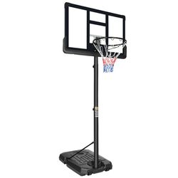 Teenagers Youth Portable Basketball Hoops Height Adjustable 6.5ft -10ft Basketball System 44'' Backboard with Wheels for Driveway Indoor Outdoor Us
