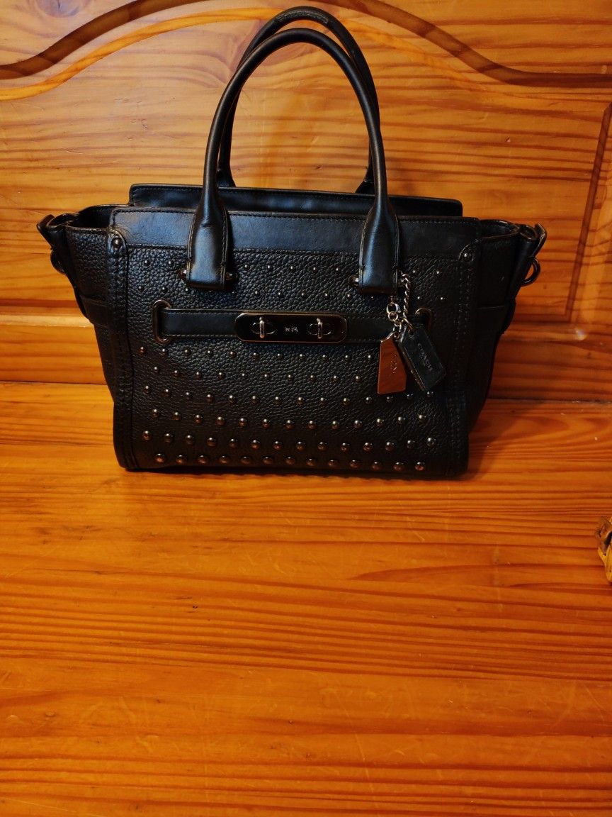 Beautiful Coach Studded Swagger Handbag