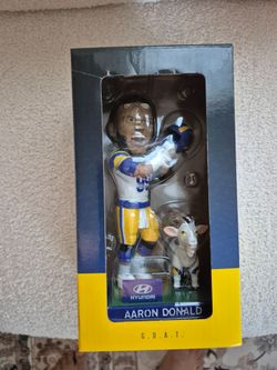 Aaron Donald GOAT Bobblehead w/ LA Rams Rally towel