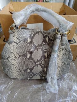 GILI..got it love it..Leather Python Snake .Embossed Large Hobo Shoulder Bag w/ Dust Bag