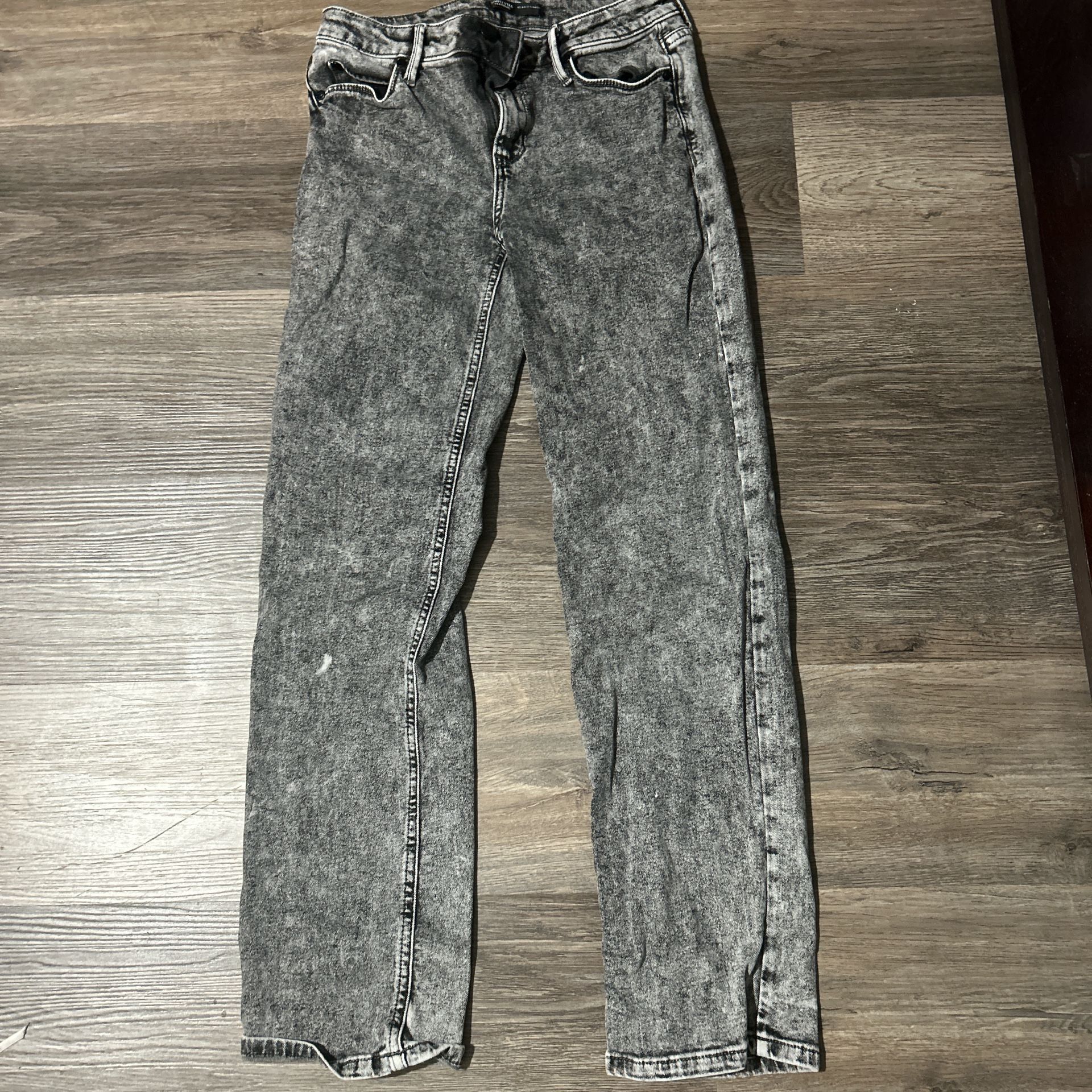 Black Acid Wash High-Rise Jeans