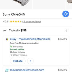 Sony Xm-604m Marine4/3 Channel Amplifier (Xm604m