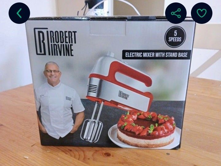 Robert Irvine Electric Mixer With Stand Base