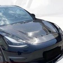 Hoods Tesla Model 3 MS style vented Carbon Fiber Hood 2017 2018 2019 2020 2021 2022 2023 2024 Liquidation Sale