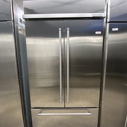 Stainless Steel Built In Kitchen Aid 42” Refrigerator 