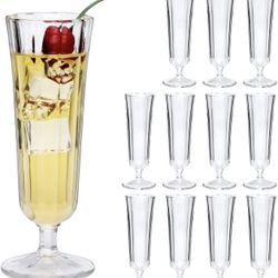 4 OZ Champagne Flutes,Clear Water Goblet Glass Set for Wedding Favors,Parties,Sparkling Wine,Juice,12 Pack