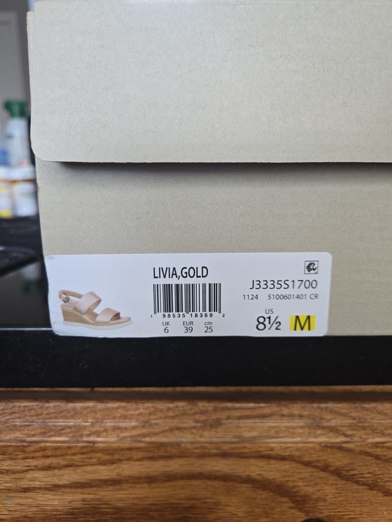 Livia Gold Wedge Sandals