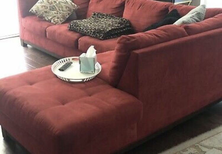 Reddish sectional couch