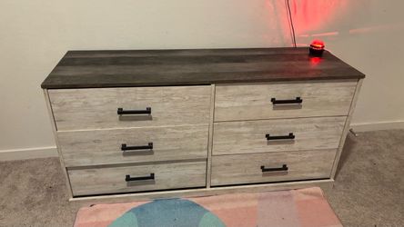 6-Drawer Wood Dresser Two-Tone