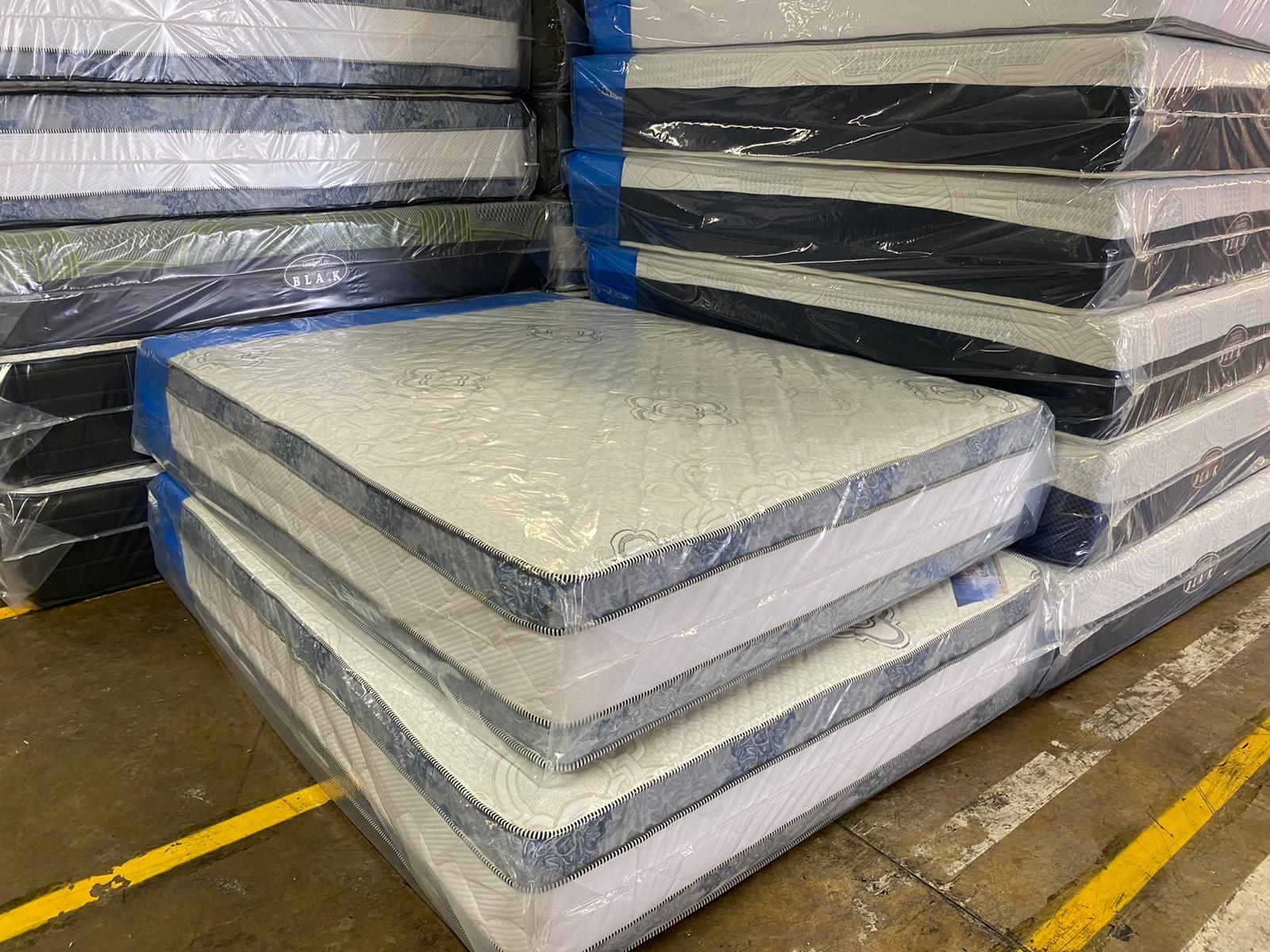 New Queen Mattress-Jumbo 2 Sides come with Box Spring - Free Delivery 🚛 Today