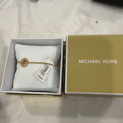 Michael Kors Gold Crystal Chain Bracelet New In Box 
