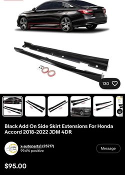 2018-2022 Honda accord side skirts
