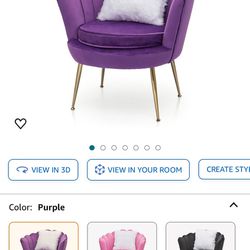 Purple Scalloped Accent Chair 
