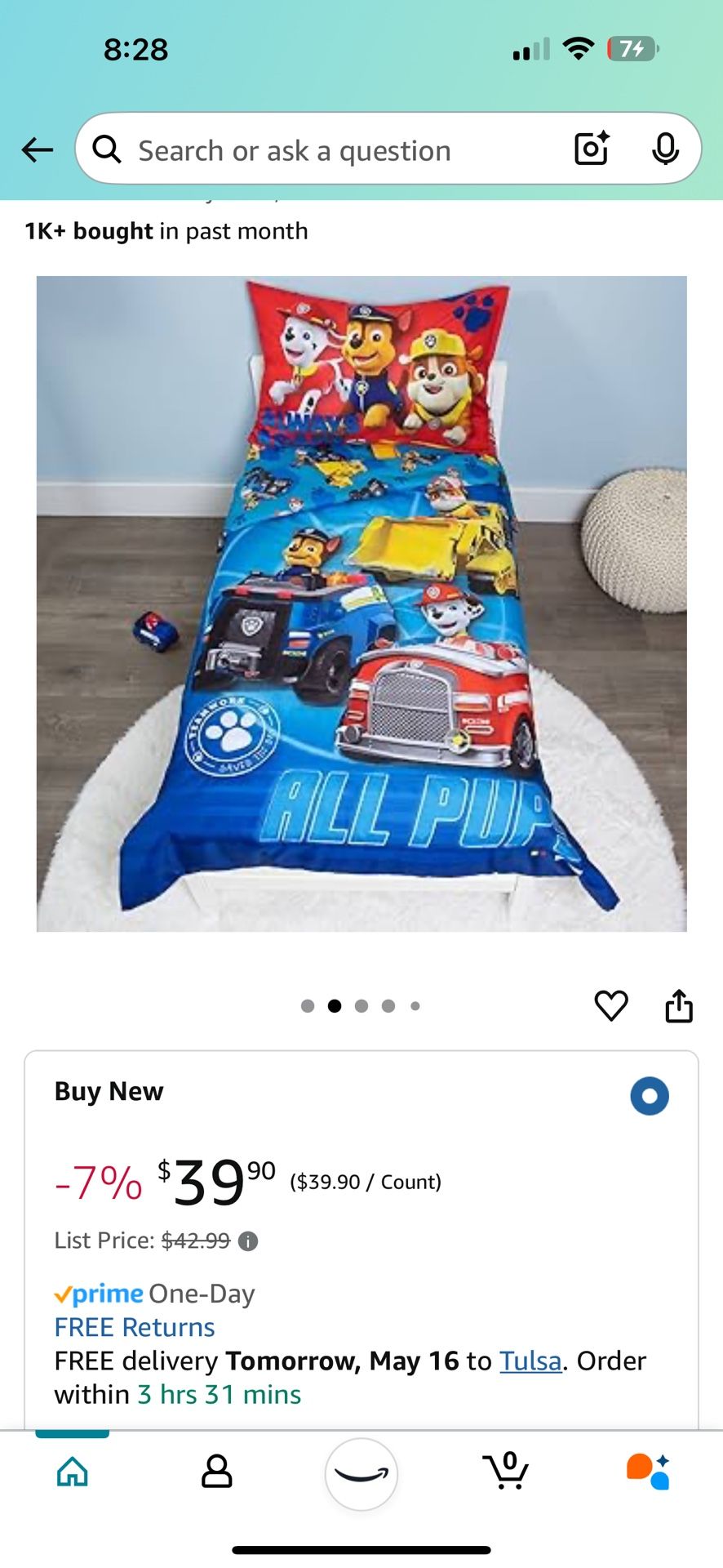 paw patrol toddler bedding