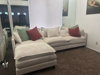 Beige/Ivory  corduroy material couch.  Almost new.