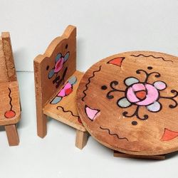 Vintage "Made In Japan" 4 Piece Dollhouse Set