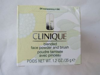 New Clinique Blended Face Powder & Brush 04 Transparency