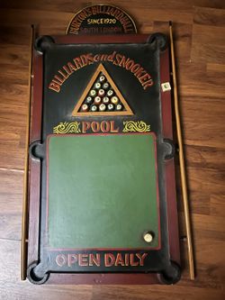 Vintage Style Billiards Wall Decor Burton's Billiard Hall Sign Pool Room Decor