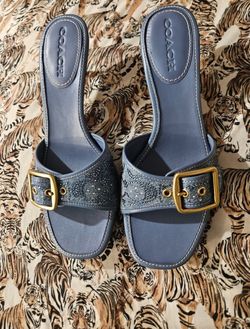 Coach Denim Slide Sandals