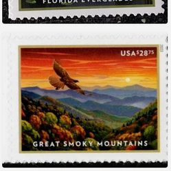 Postage Stamps Great Smoky Mountain Face Value $28.75