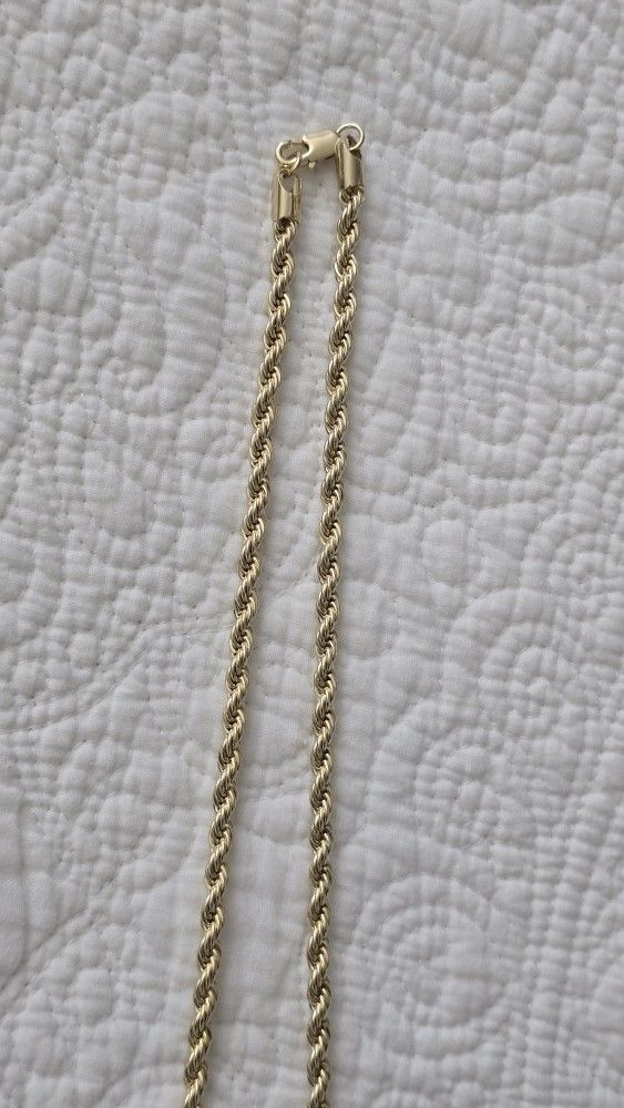 FINE GOLD PLATED ROPE MENS CHAIN 
