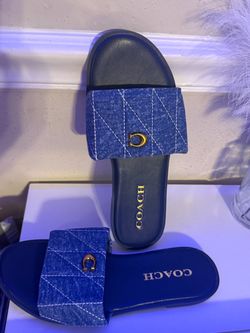 Coach Denim Slide Sandals