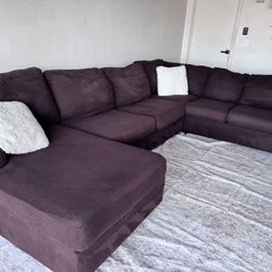 Brown Sectional Sofa Couch Sala 