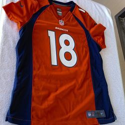 Denver Broncos Women's #18 Peyton Manning Orange/Navy Blue/White Nike Jersey 