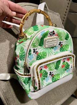 Disney Parks Loungefly Tropical Minnie & Mickey Mini Backpack