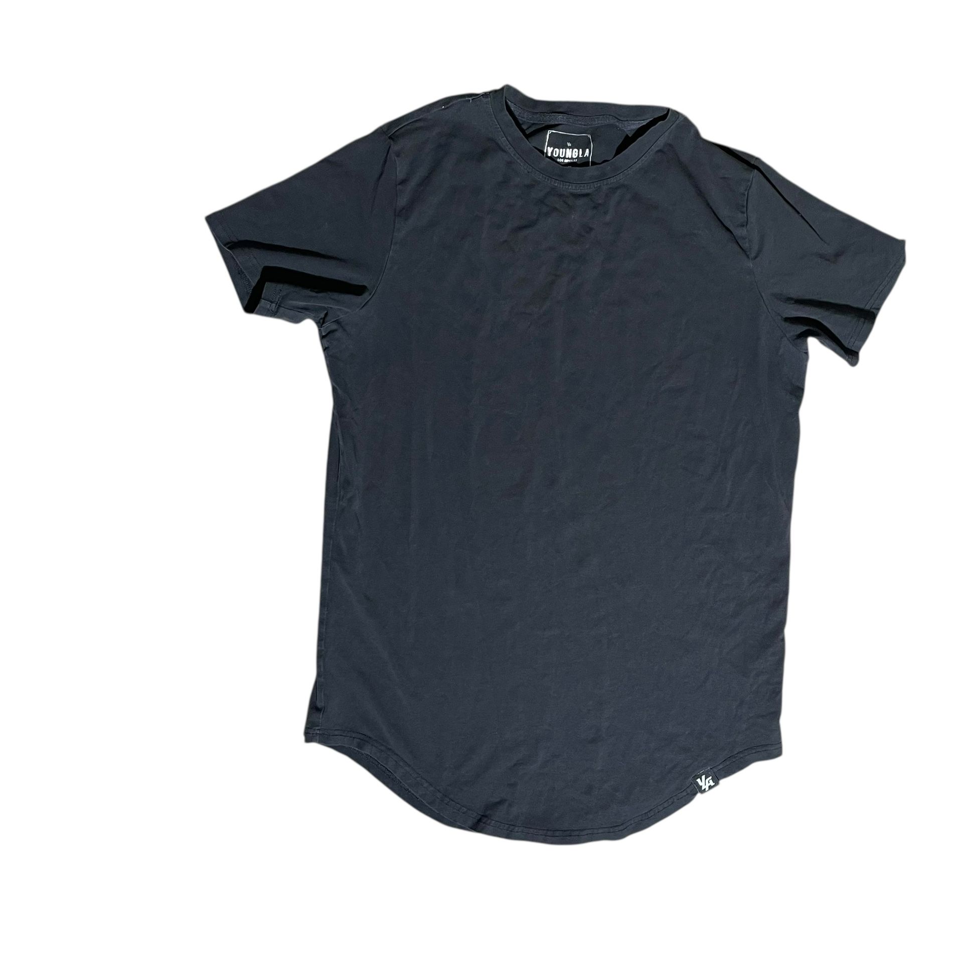 YoungLA Black Curved Hem Fitted T-Shirt Men’s Size Large