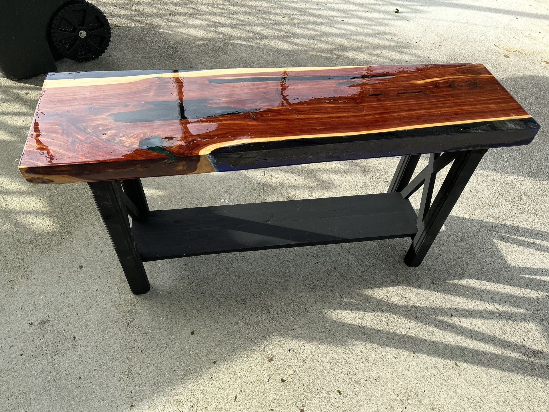 Custom Built Coffee Table Live Edge 40”x12”-101/2”x20”high Asking $240 OBO 