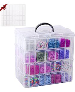 Bead Organizer Box, 112 Pcs Small Organizers, 3-Tier Bead Storage Containers