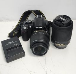 Nikon D3100 DSLR Camera w/ 2 lenses & Charger