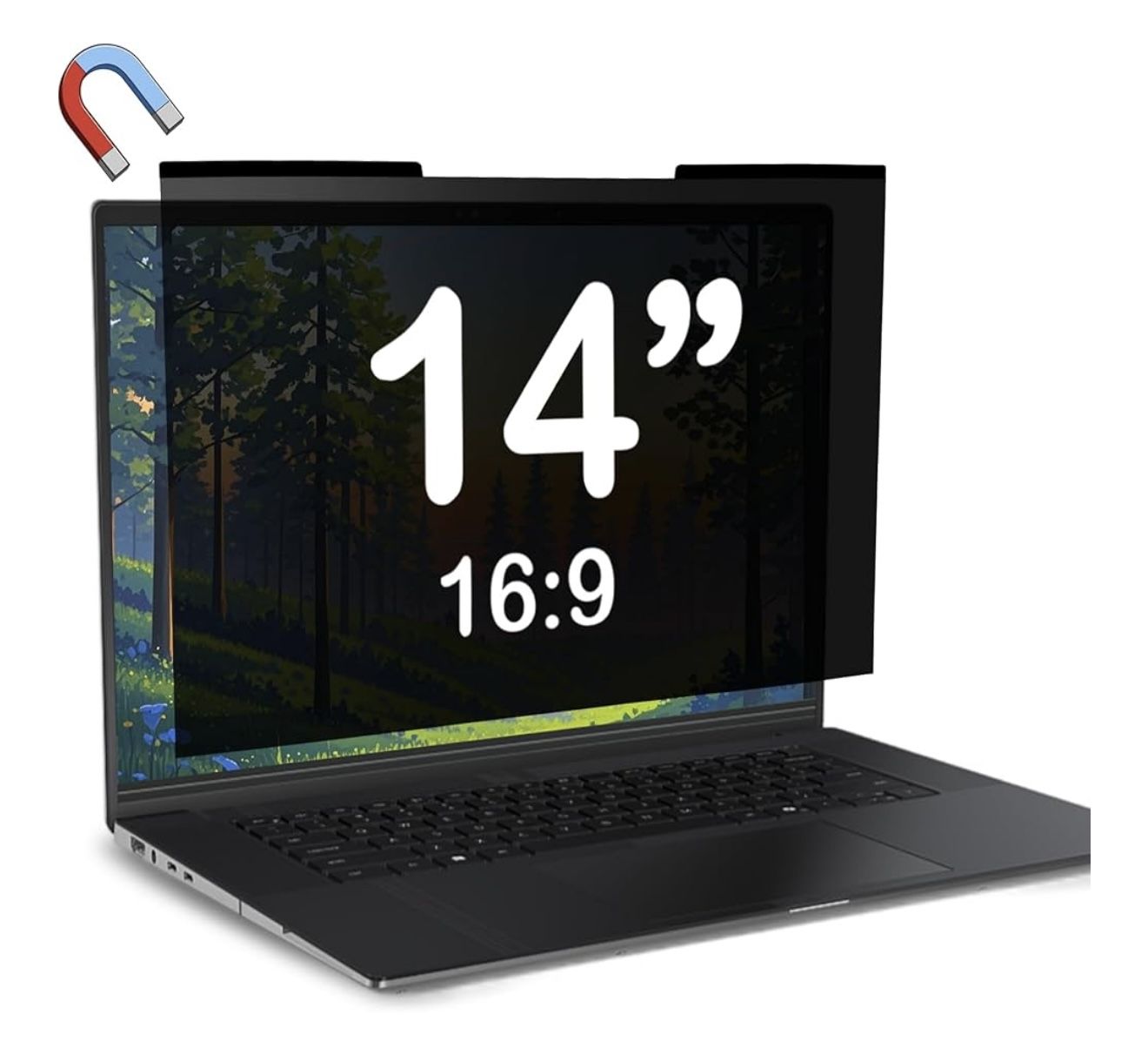 Magnetic Laptop Privacy Screen 14 inch for 16:9 Computer Monitor