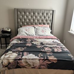 Paris Silver Queen Bed Set – 3 Piece (Bed, Dresser & Mirror) – Must Go ASAP!  $550 OBO